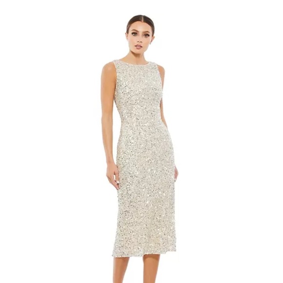 Mac Duggal Dresses & Skirts - NWT Mac Duggal‎ Elegant Gold Silver Sequin Dress Size 0 Holiday Party New Years